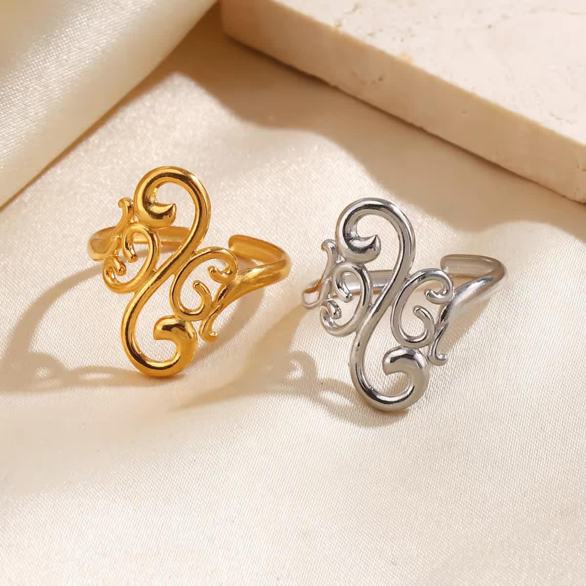 RSJ28C Curved Floral Ring