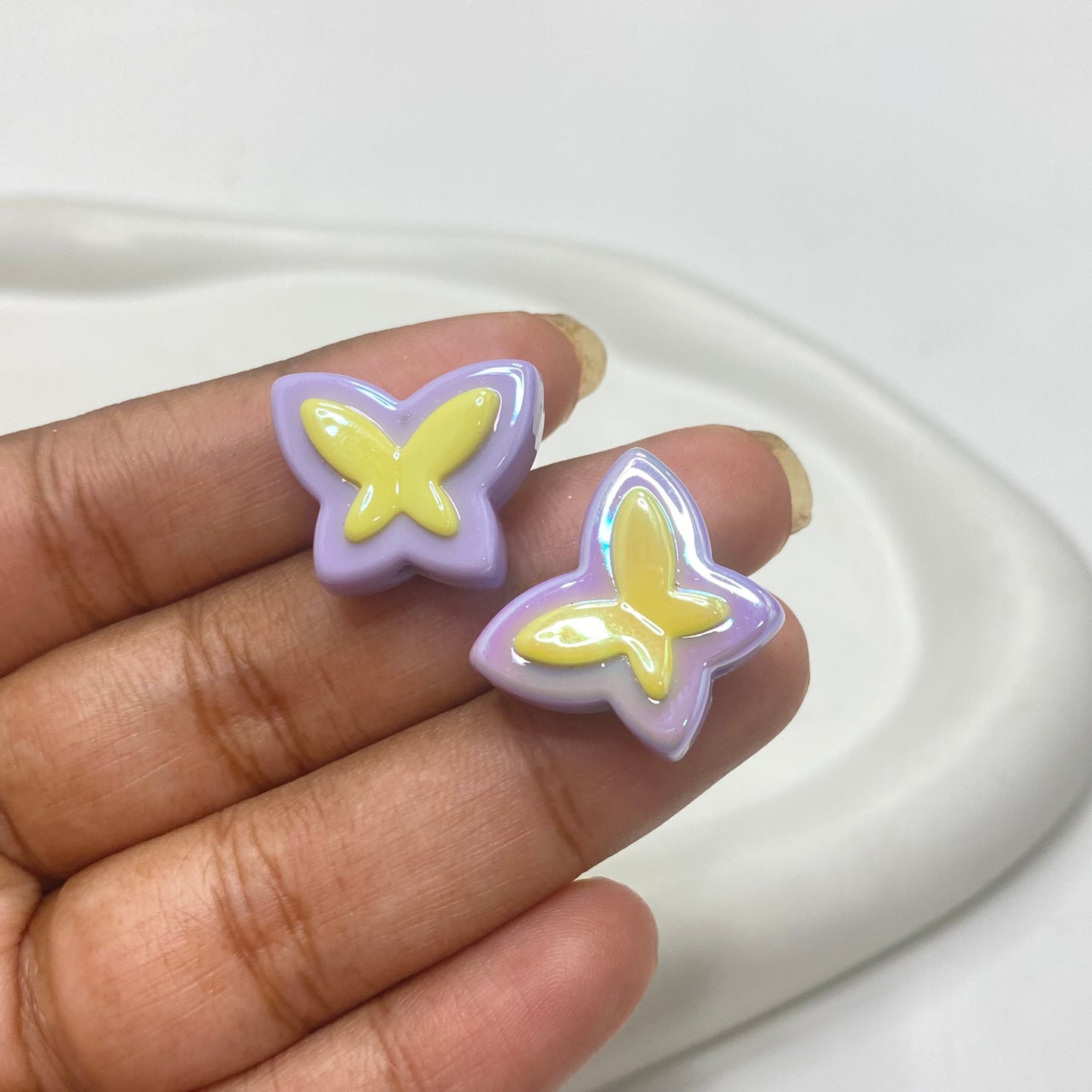 BBB 140 (C) purple shiny butterfly Acrylic bead (1PC)