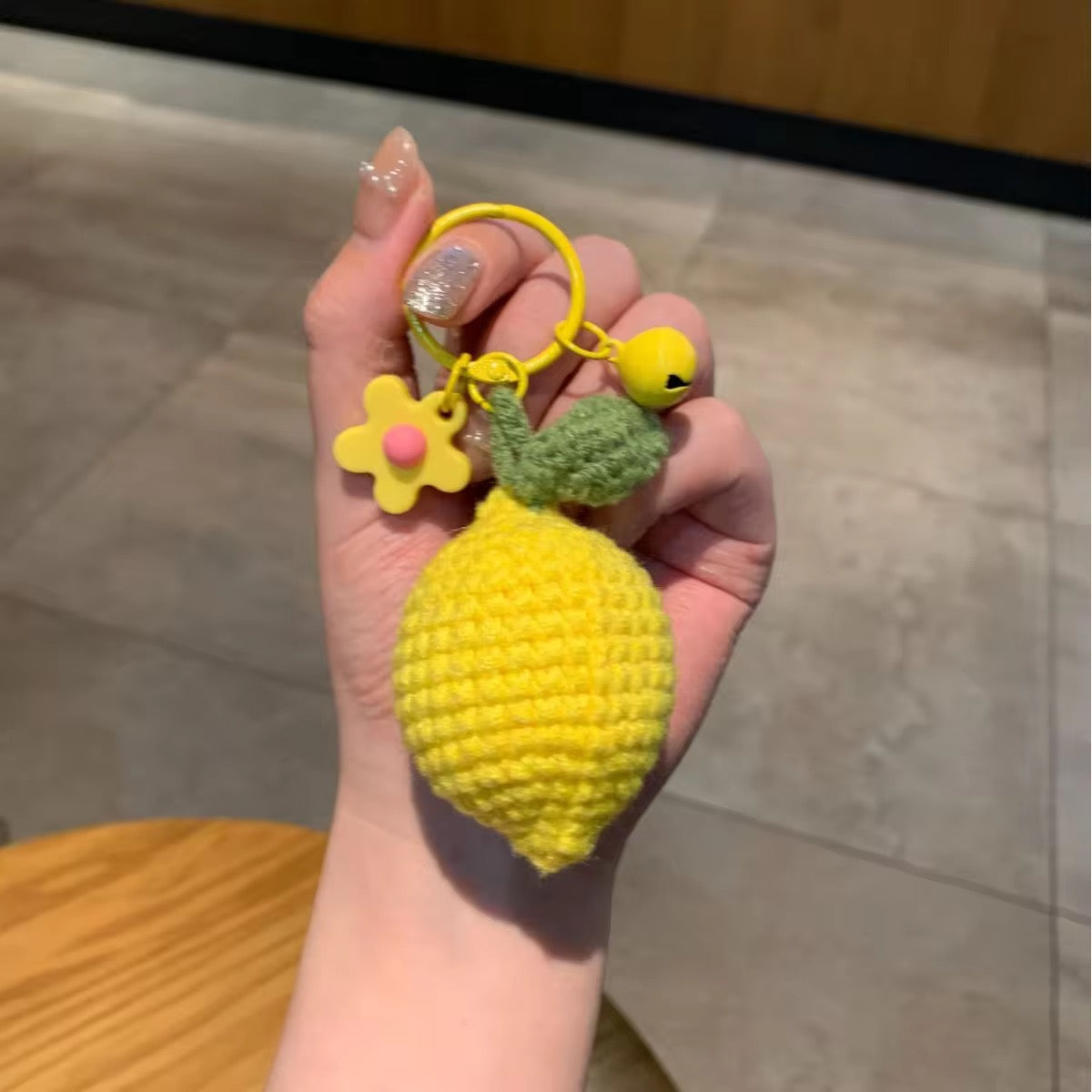 PK 79 Lemon Cute Fruit 3D wool Plush Toy Keychain ( 1 pc ) Imported Premium Quality