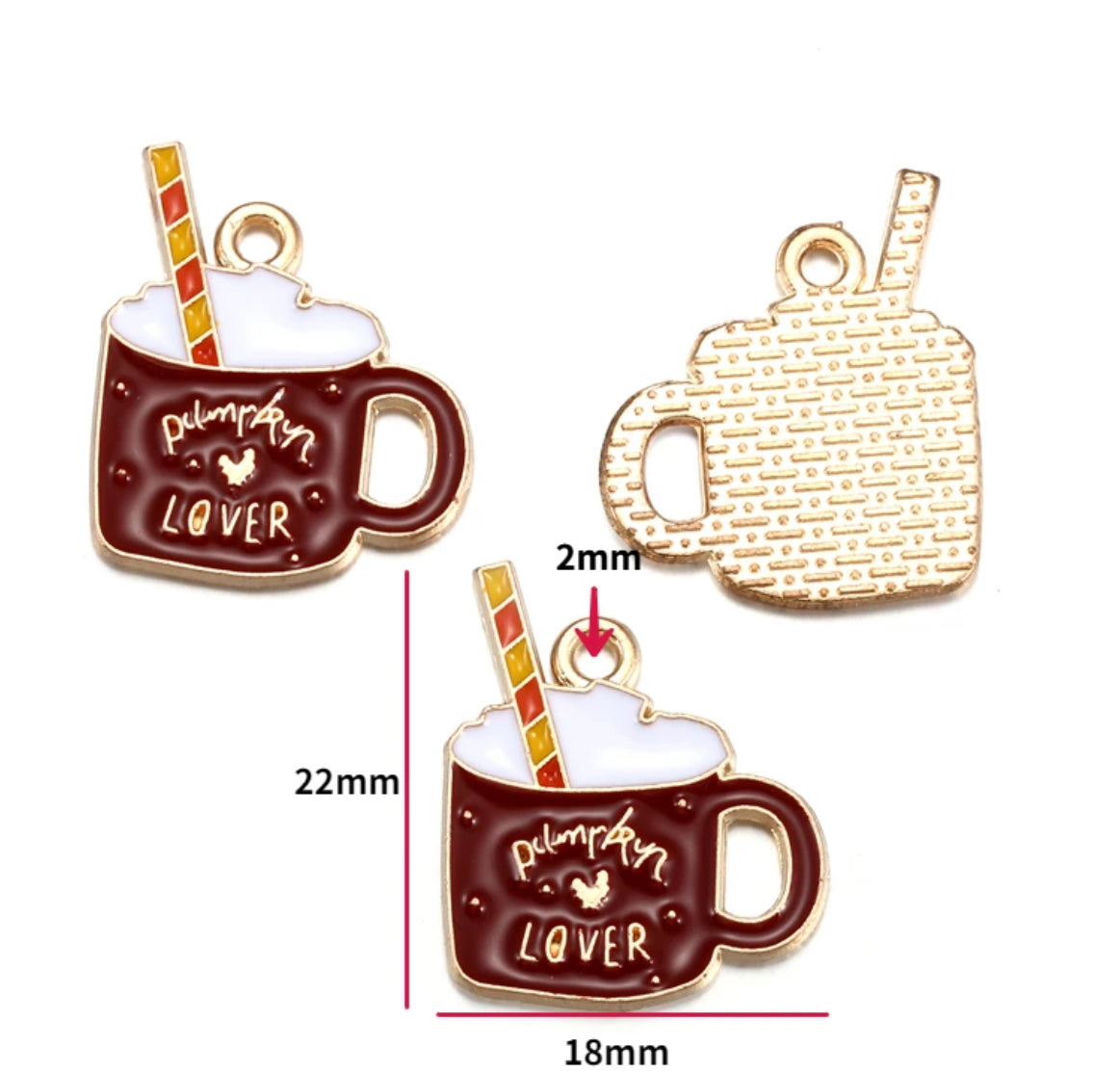 EC 1860 Pumpkin latte enamel charm ( 1 pc )