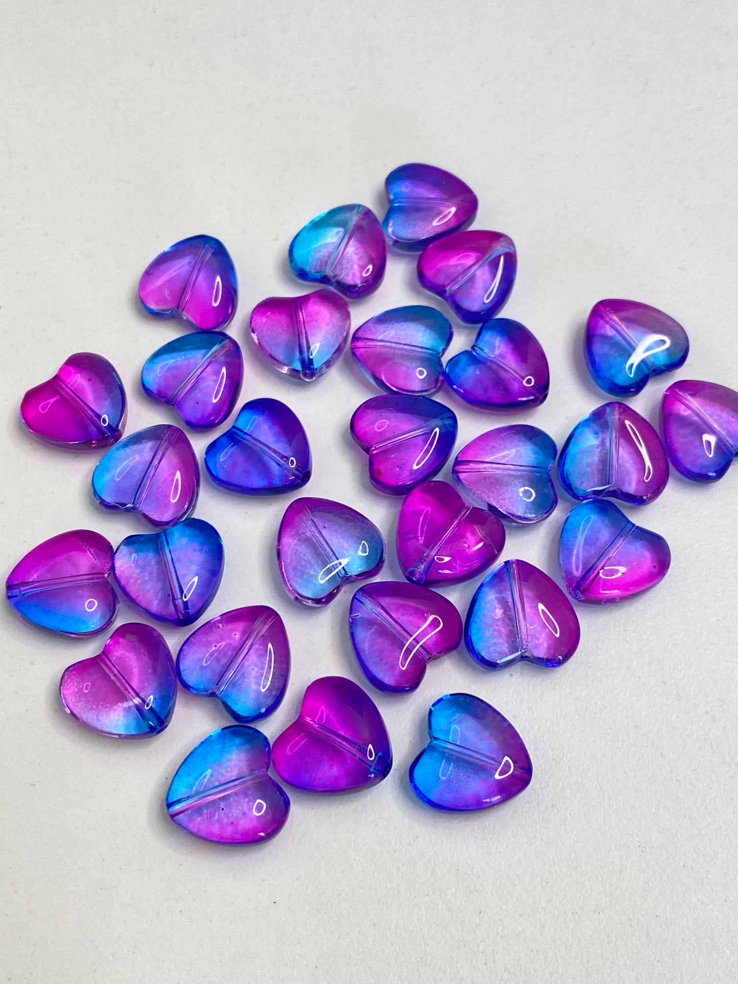 BBB 225 (i) Purplish Blue Heart Crystal glass bead ( 1 pc ) ( 8 mm )