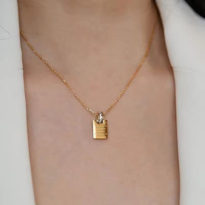 SJ 739 Destiny Letter Zircon Dainty Necklace - 18k Gold PVD plated stainless steel - Anti tarnish