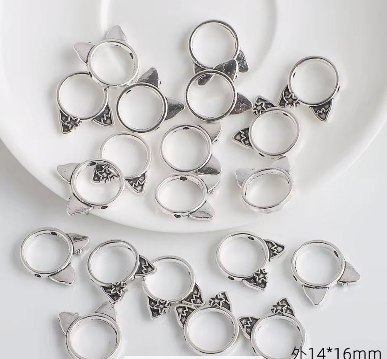 SS 2744 Cat silver Metal Spacer Bead ( 1 pc )
