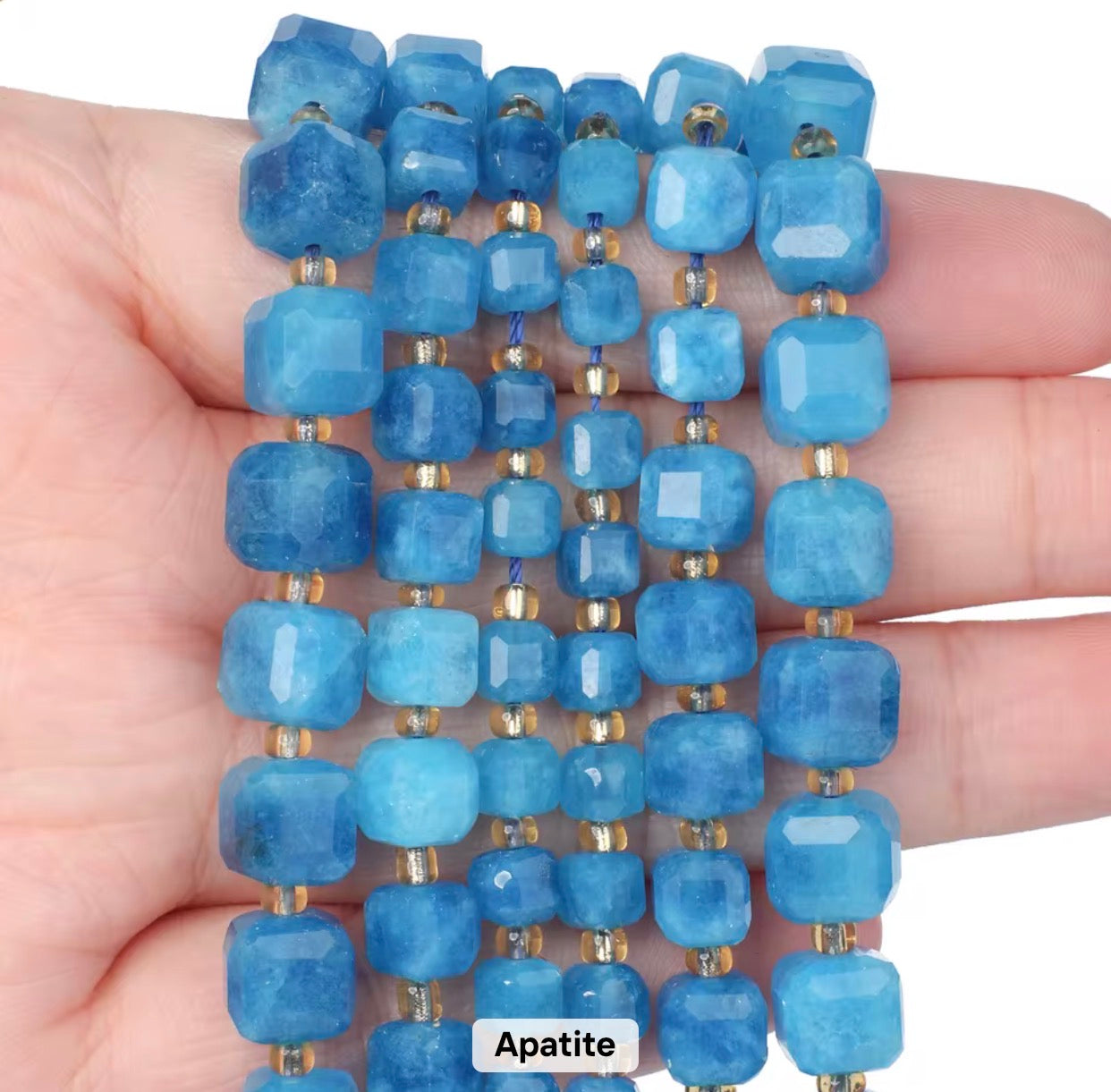GB02 Natural Faceted cubic stone bead - Natural Gemstone Bead ( 1 pc ) AAA Quality