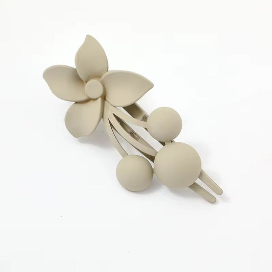 HA 02 (b) Muted Green Oversized Floral Shark-Claw Hair Clip ( 1 pc )