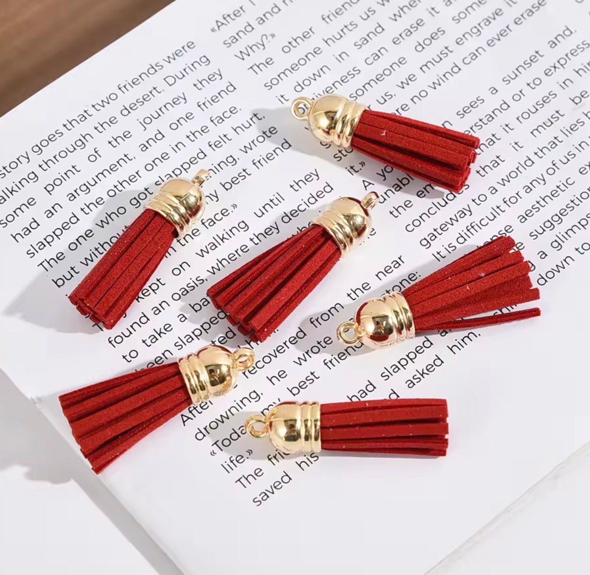 BBB 429 Plush Tassel with gold plated cap For Keychains ( 1 pc ) Premium leather quality