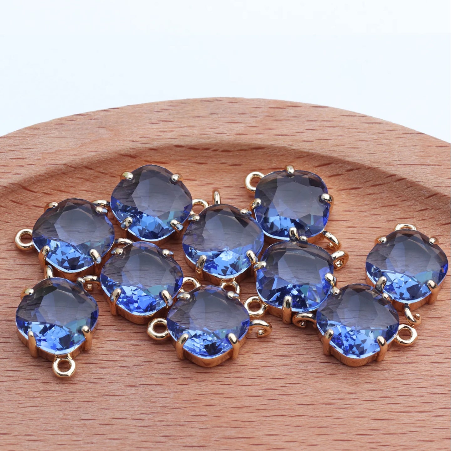 SS 487 Zircon crystal connector gold plated - per piece - anti tarnish