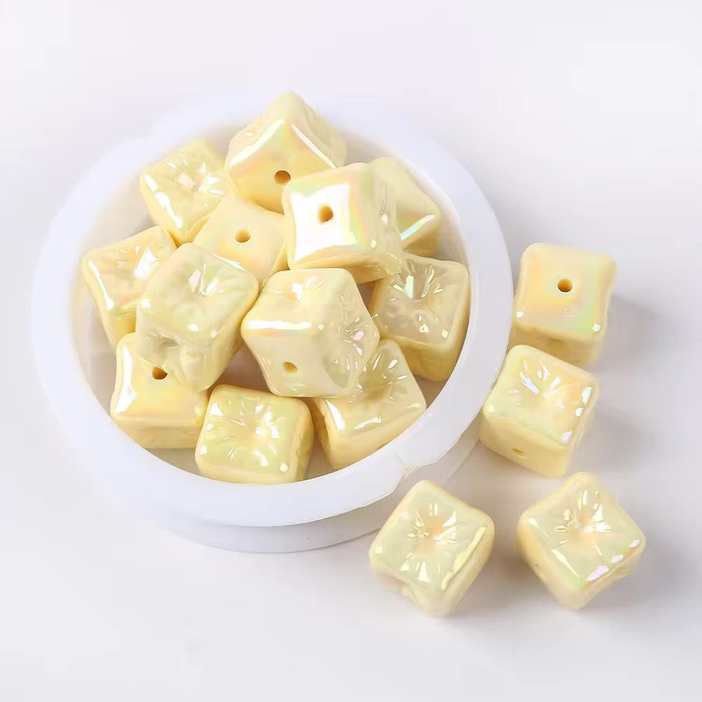 BBB 024 Cube balloon luminous Acrylic bead ( 1 pc )