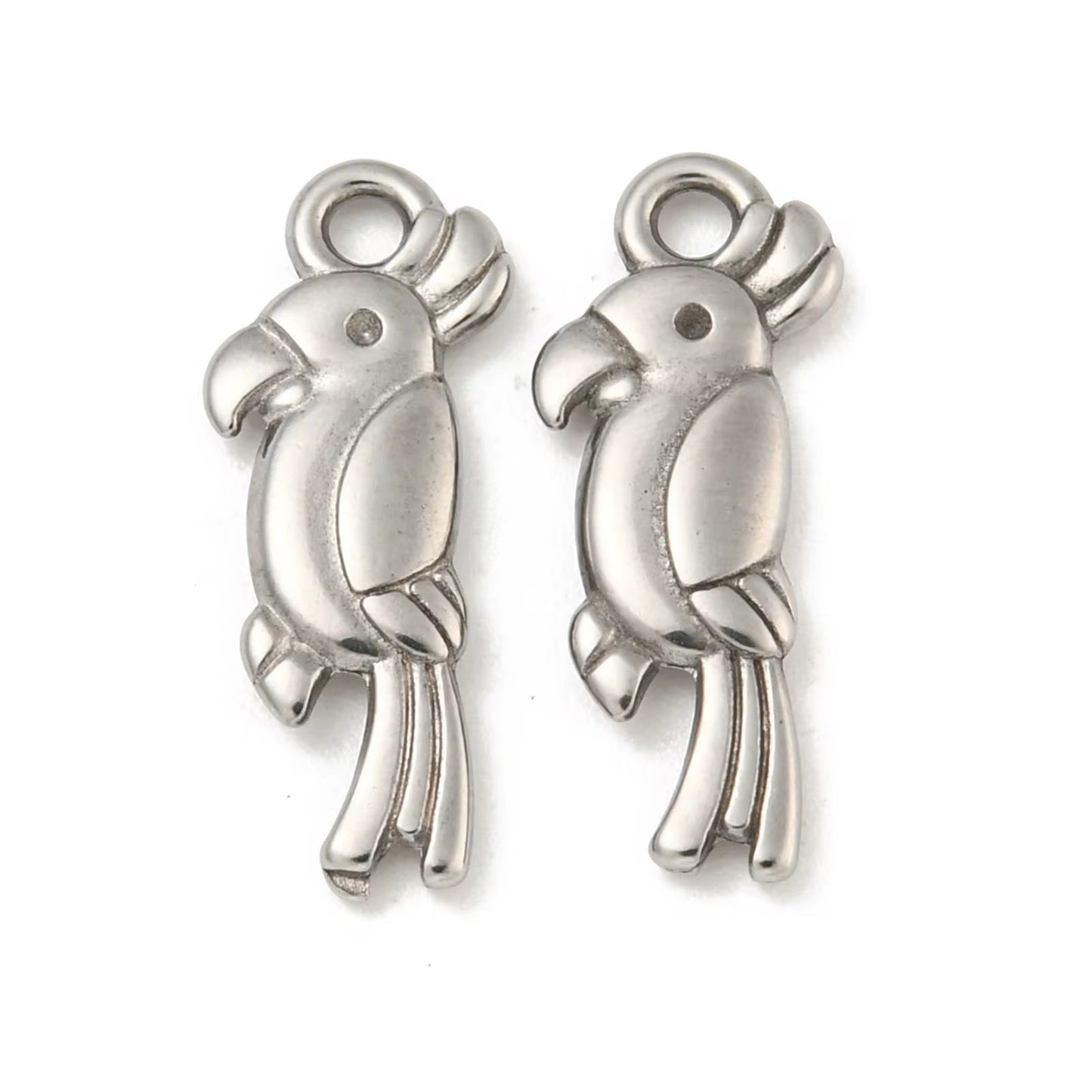 SS 3029 Parrot Charm Platinum PVD plated stainless steel ( 1 piece ) Anti tarnish ( 3:15 mm )