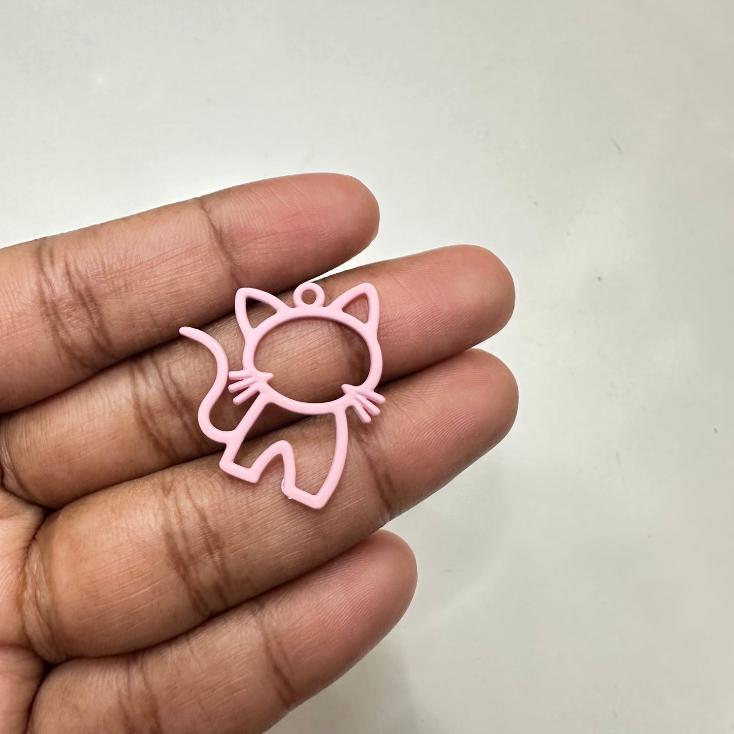 AC 998 - pink cat alloy charm - per piece