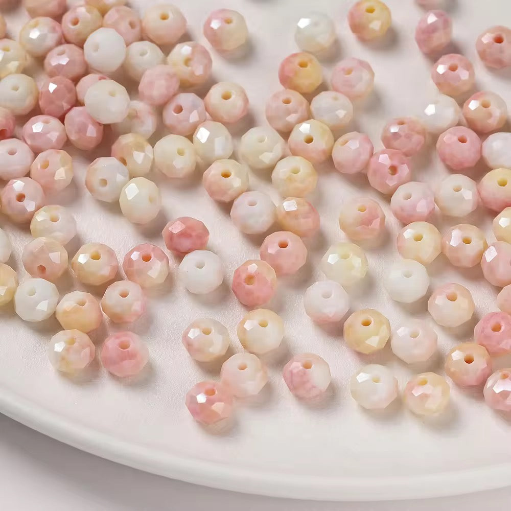 GB02A Round Faceted water-dyed glass bead ( 1 pc ) Lampwork Bead ( 8 mm )