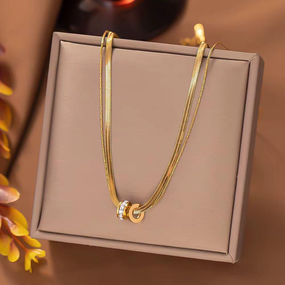 SJ 990 Dainty Double layer Necklace - 18k Gold PVD plated stainless steel - Anti tarnish