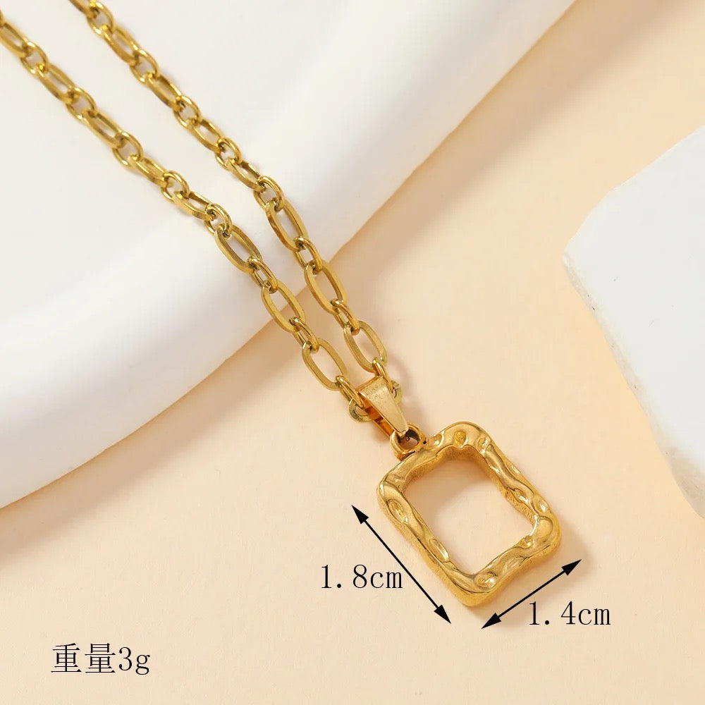 SS 1952 Hollow rectangle Stainless steel charm ( 1 pc ) Anti tarnish