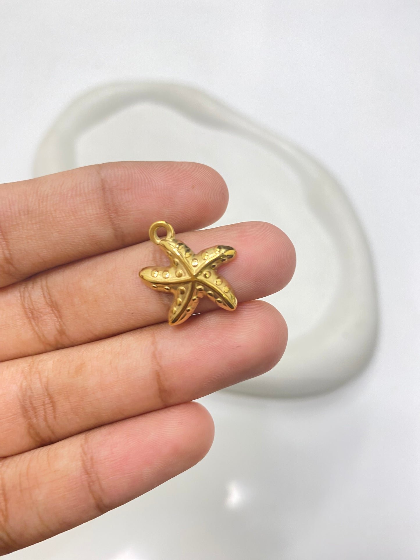 SS 2571 Star fish charm 18k Gold plated stainless steel ( 1 piece ) Anti tarnish
