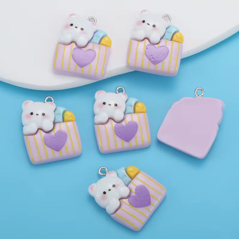 BRC 013 (C) Cute Animal box resin charm with hook ( 1 pc )