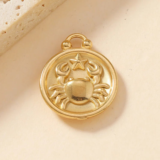 SS 1890 Cancer zodiac sign Stainless steel charm( 1 pc ) Anti tarnish