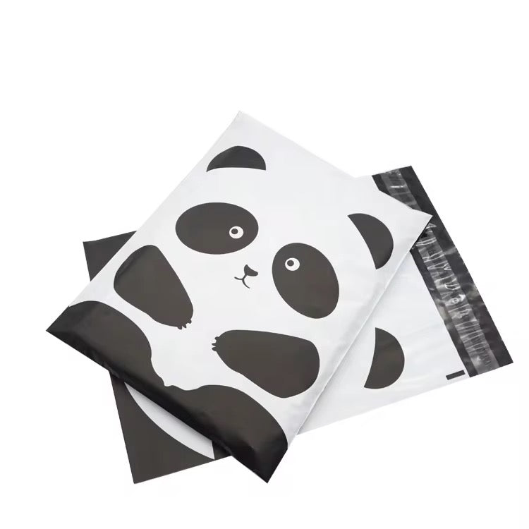 Cute Panda Poly Mailer Bag - Waterproof & Double Sided - Designer Premium Packaging ( 10:13 inch )