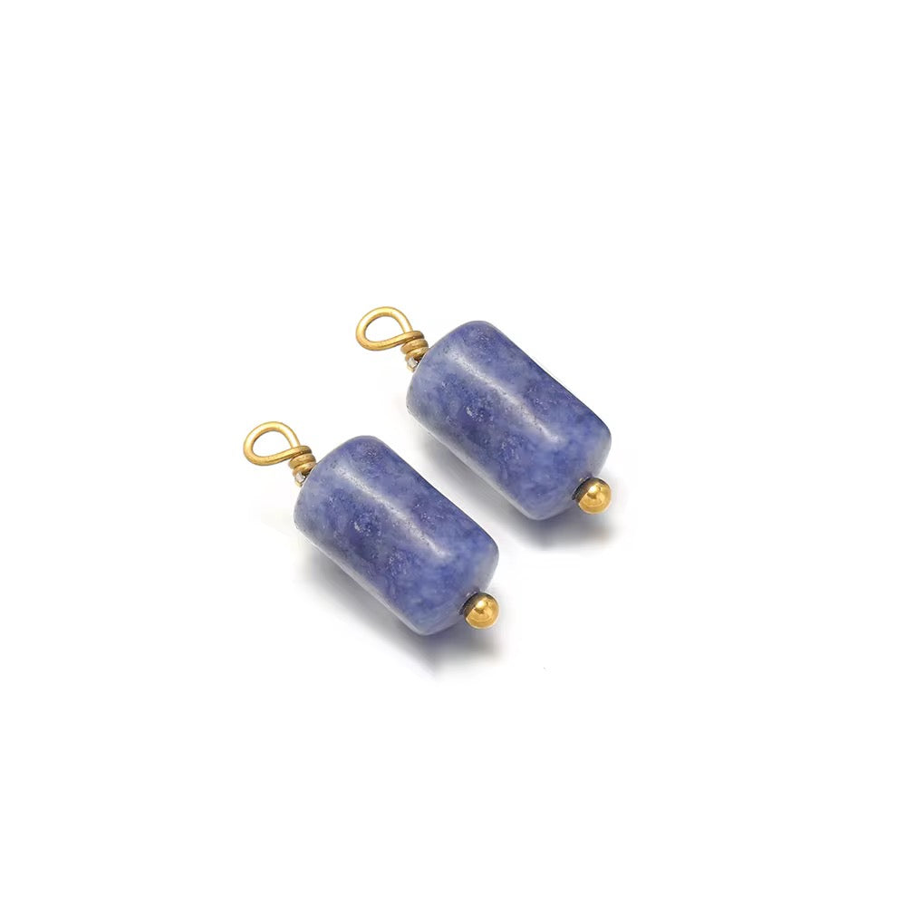 SS 2750 Gemstone Cylinder Pendant 18k Gold plated stainless steel ( 1 pc ) anti tarnish