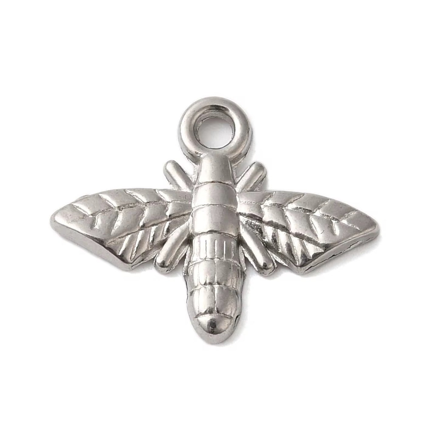 SS 3022 Bee Charm Platinum PVD plated stainless steel ( 1 piece ) Anti tarnish ( 10:13 mm )