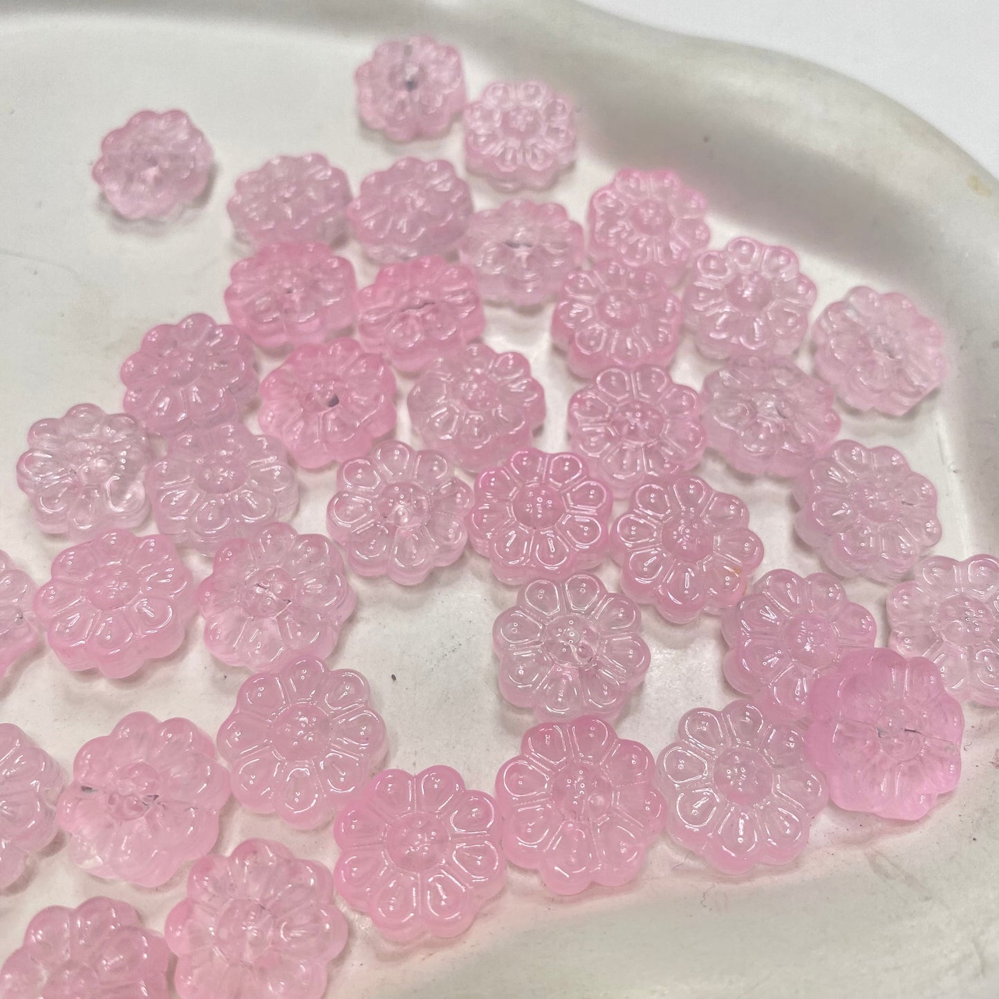 GB 2148 light pink flower glass bead ( 1 pc )