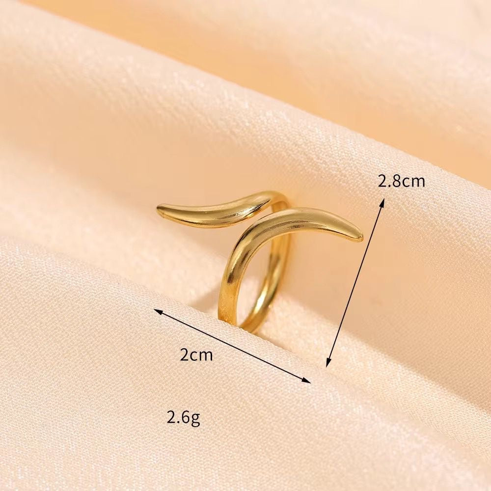 SJ 603 Abstract Snake ring adjustable - 18k Gold PVD plated stainless steel - Anti tarnish