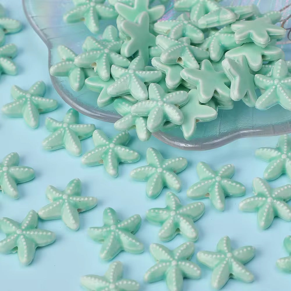 BBB 053 (e) light green Star Fish porcelain ceramic bead ( 1 pc )