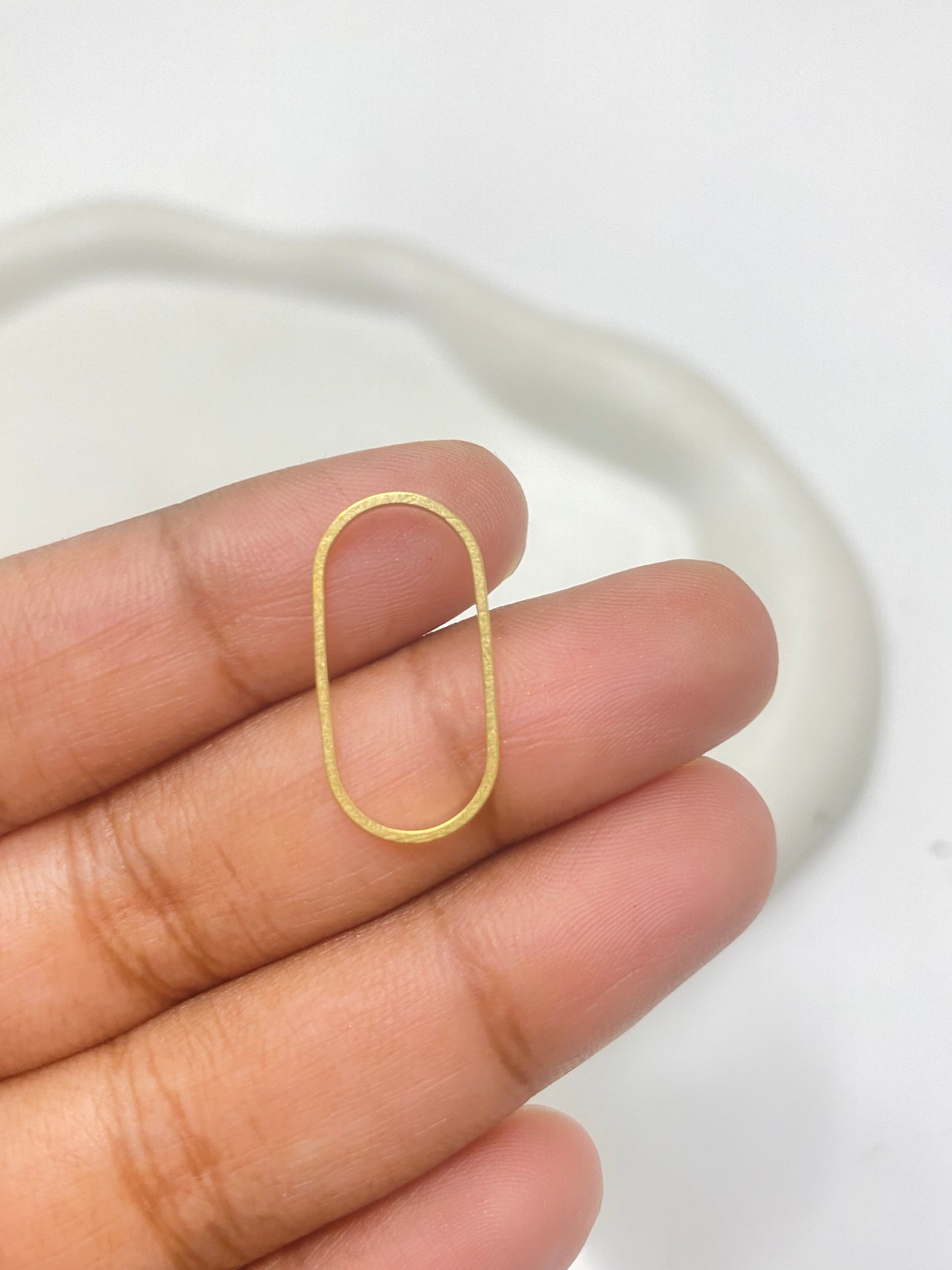 B 2313 Oval Hollow charm ( 1 pc )