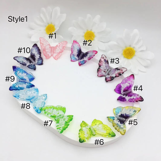 BBB 387 Butterfly ShinyBead ( 1 pc ) UV Plated Acrylic ( 40*30mm )