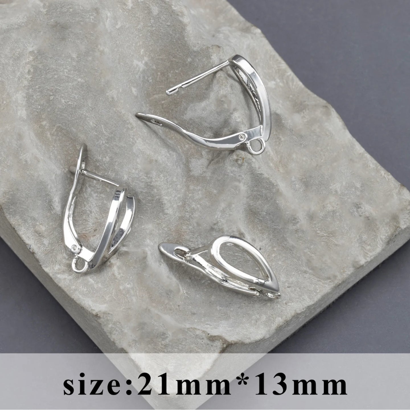 SS 241 sliver plated stud ( 2 pc ) Anti tarnish