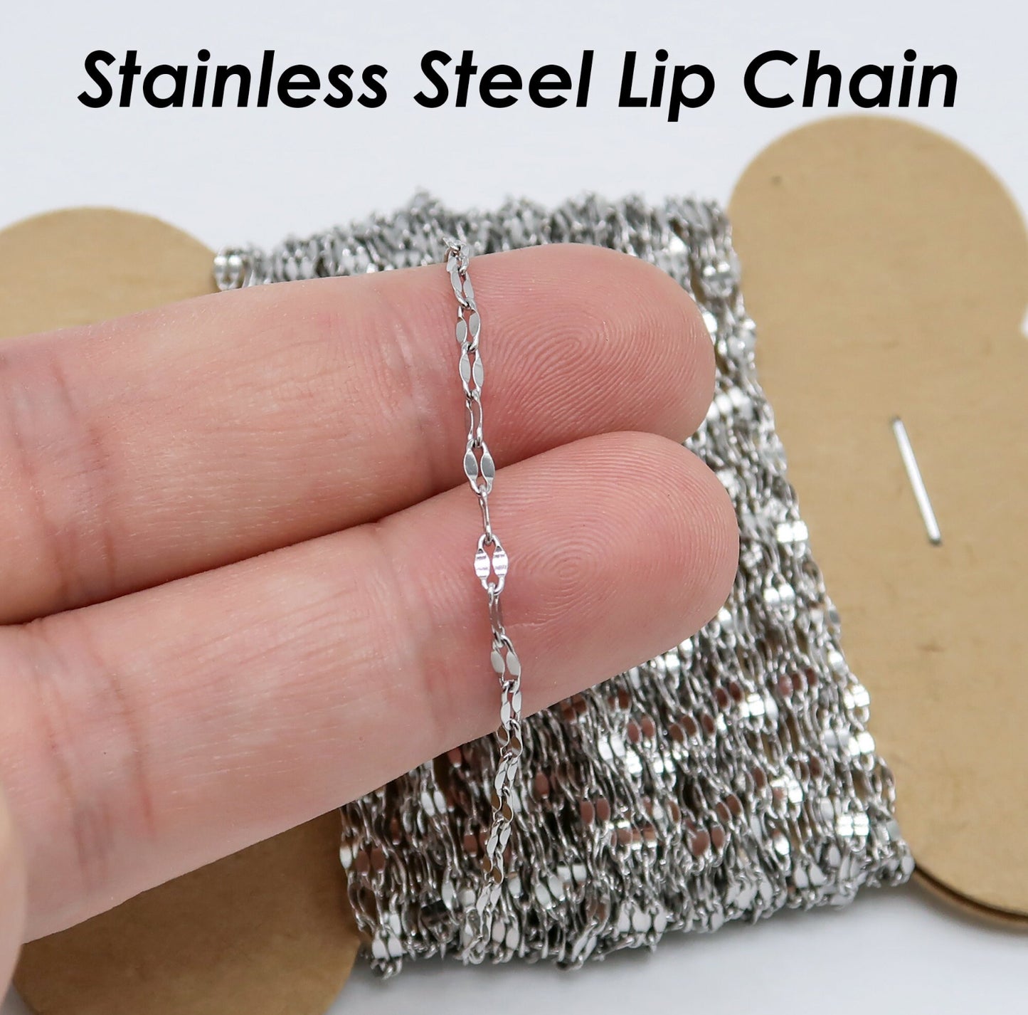 CN 116 Lip chain silver stainless steel - anti tarnish - per feet