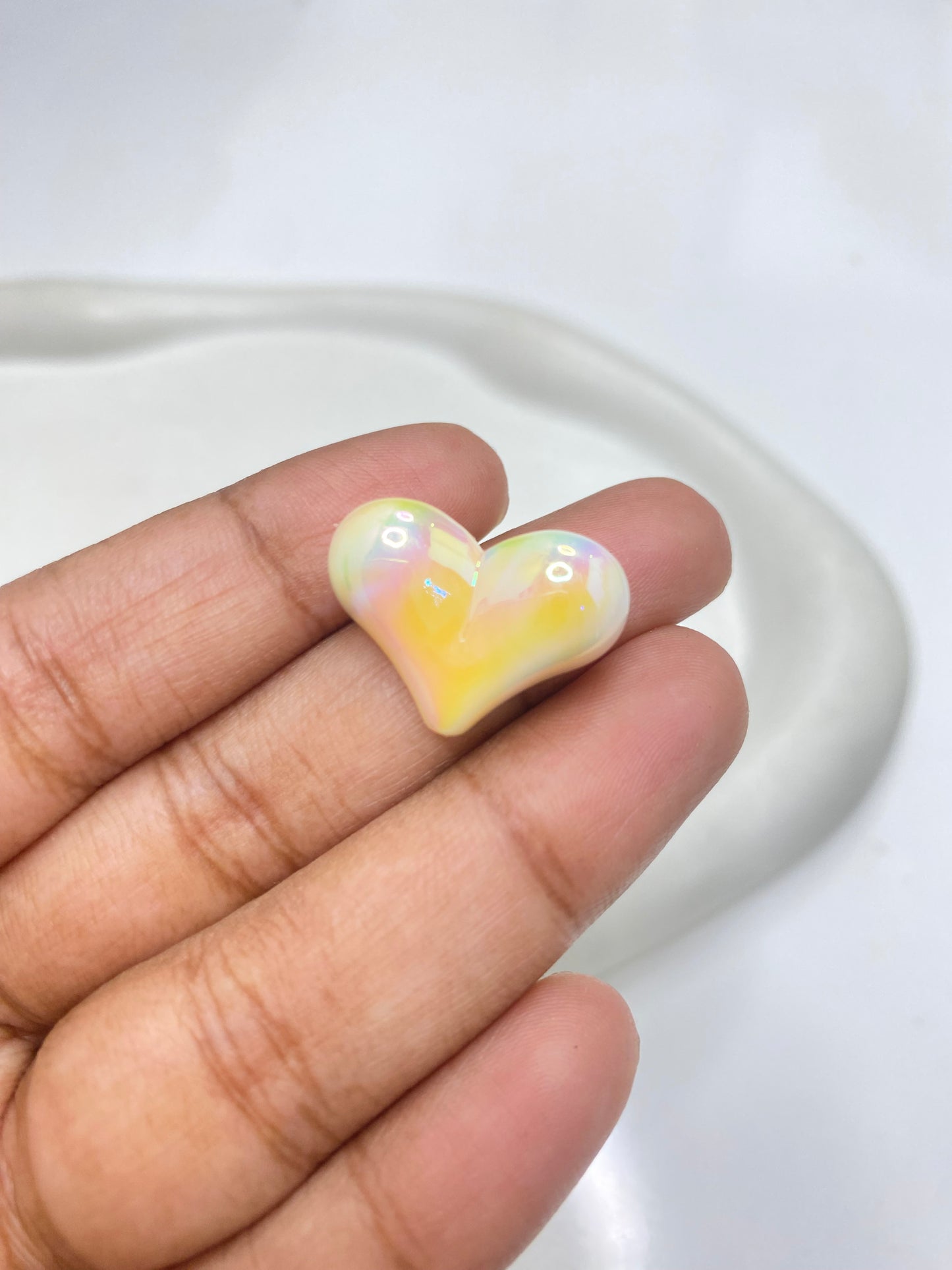 BBB 171 (C) Orange rainbow shiny luminous Acrylic bead ( 1 pc )