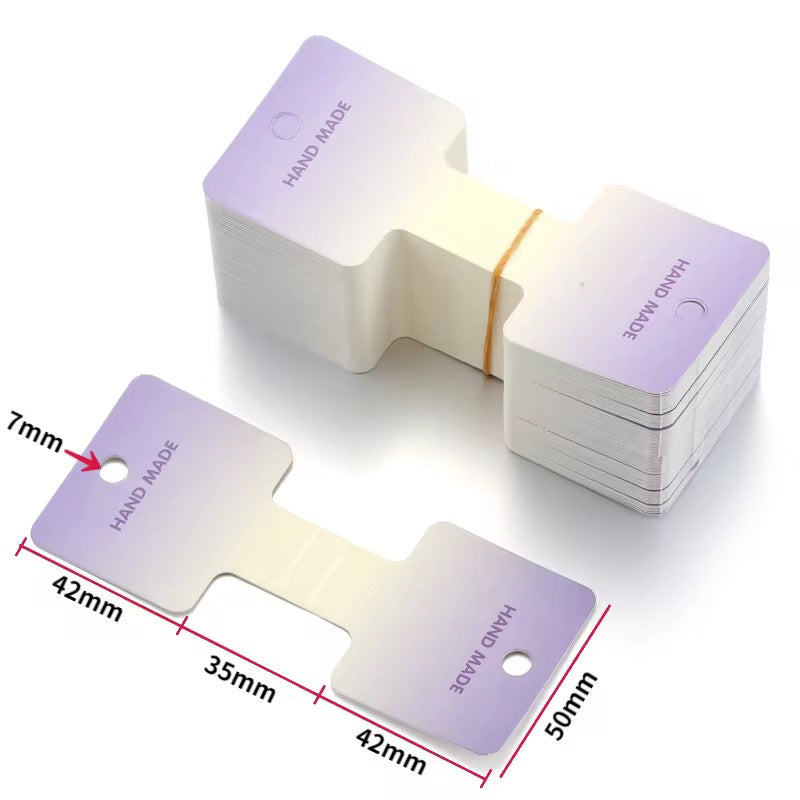 Purple dual tone cardboard fold over hanging cards ( 1 pc )