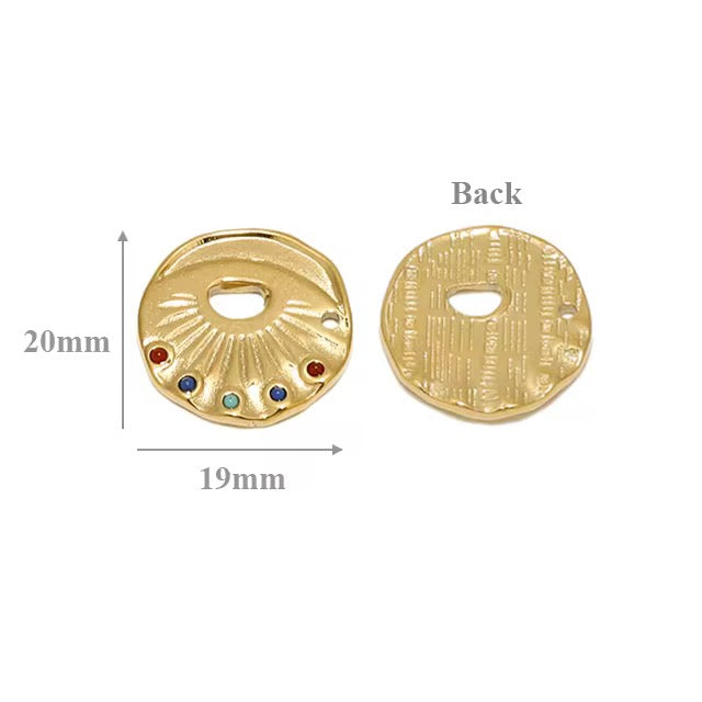 SS 2172 Zircon vintage Stainless steel charm ( 1 pc ) Anti tarnish