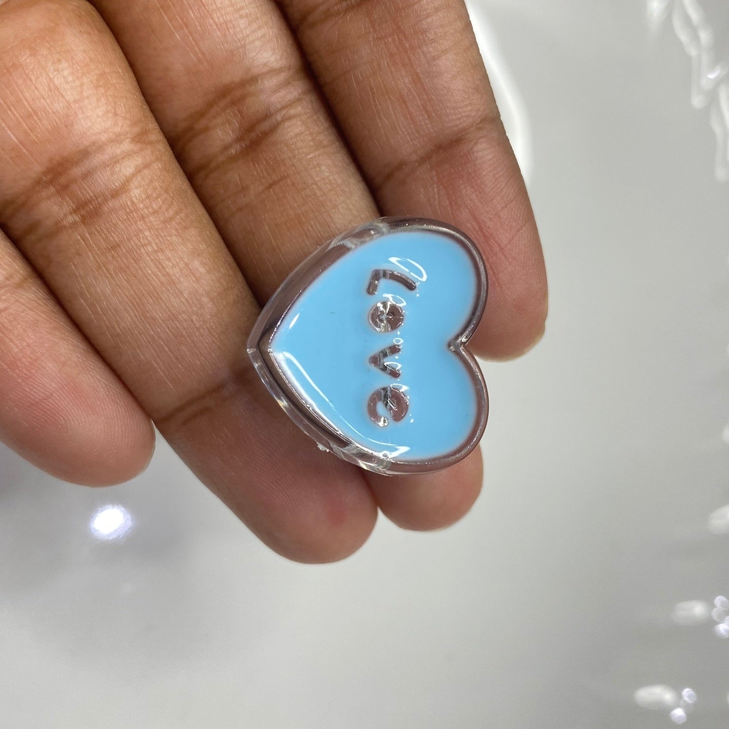 BBB 191 (F) Blue Love heart bead (1PC)