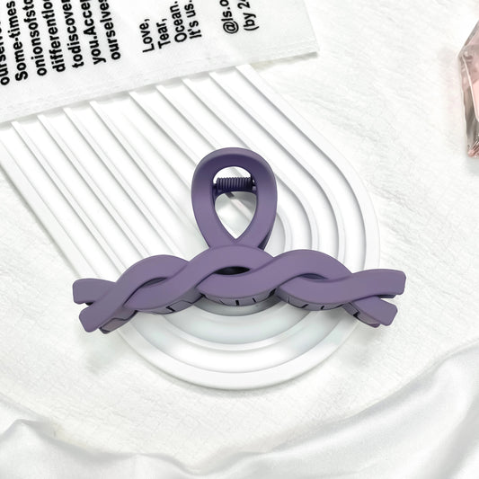 HA 03 (b) Dark Purple Large Braided Hair Claw Clip ( 1 pc )