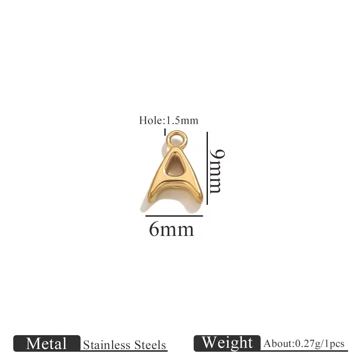 SC14H Alphabets Tiny Bubble charm 18k Gold PVD plated 316 stainless steel ( 1 pc ) Anti tarnish