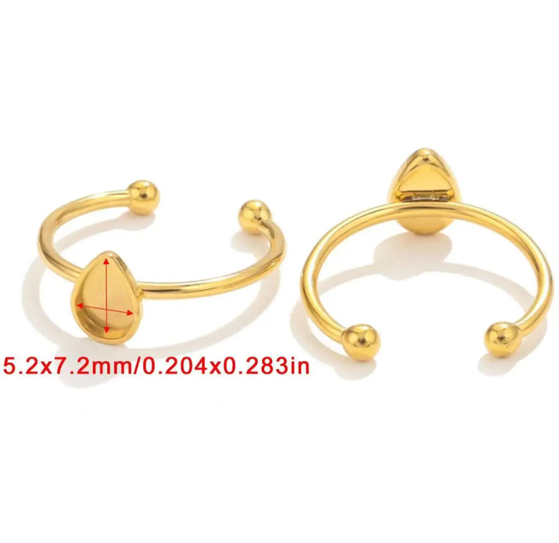 SS 921 Teardrop stainless steel gold ring - per piece