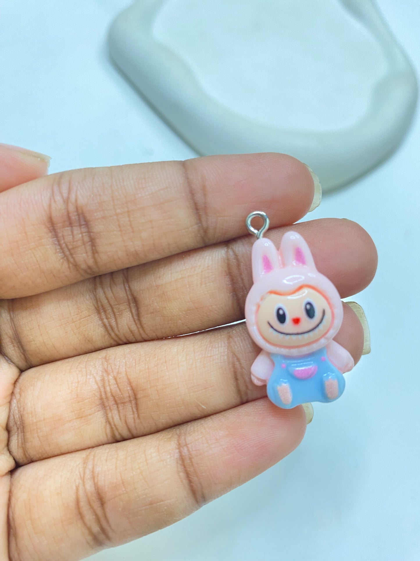 BBB 080 (b) Pink labubu kawaii charm( 1 pc ) with/without Hook
