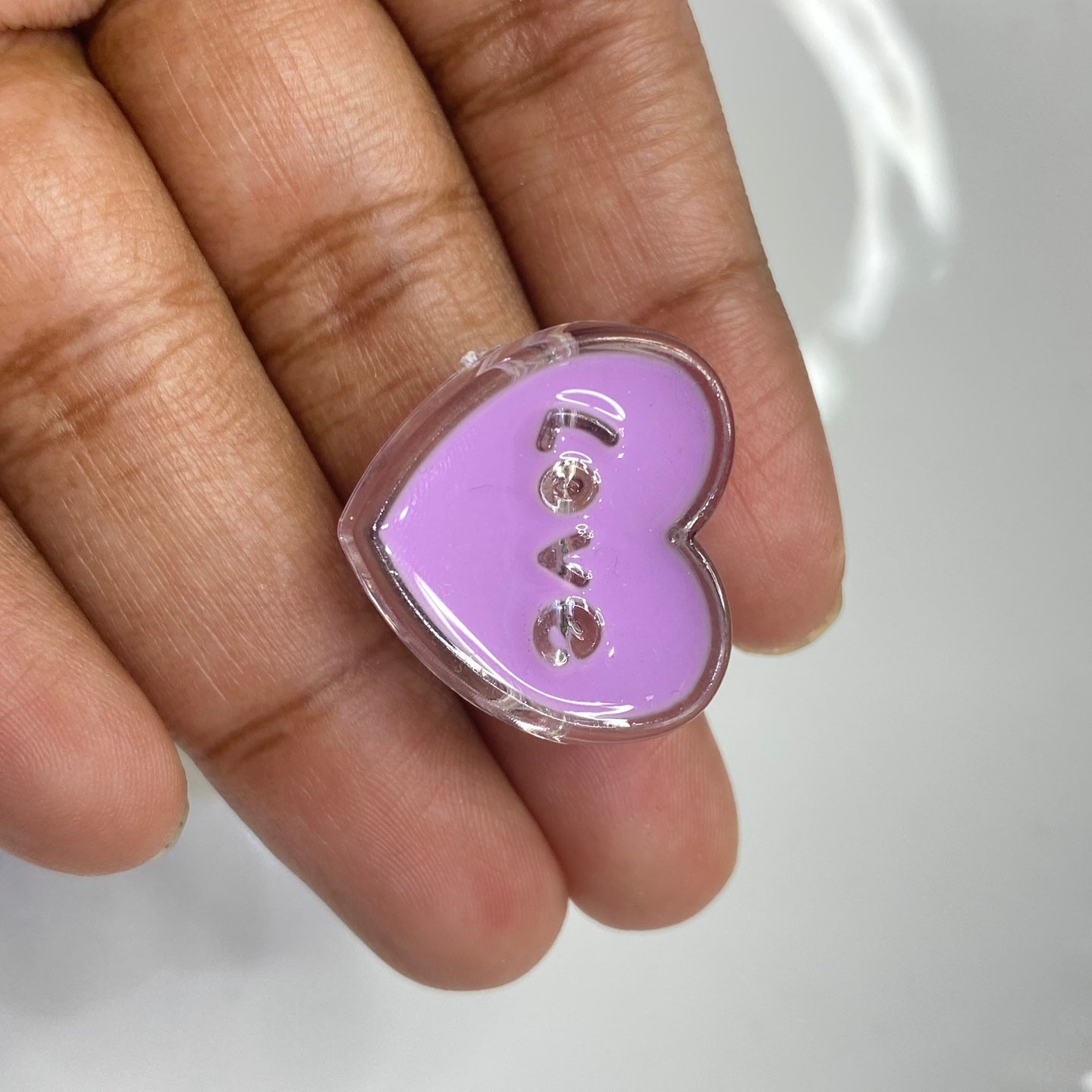 BBB 191 (E) Purple love heart bead (1PC)