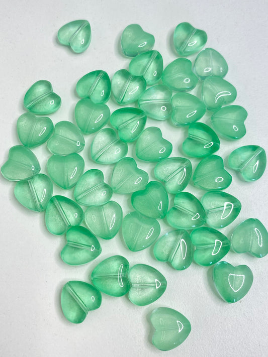 BBB 225 (f) Light Green Heart Crystal glass bead ( 1 pc ) ( 8 mm )