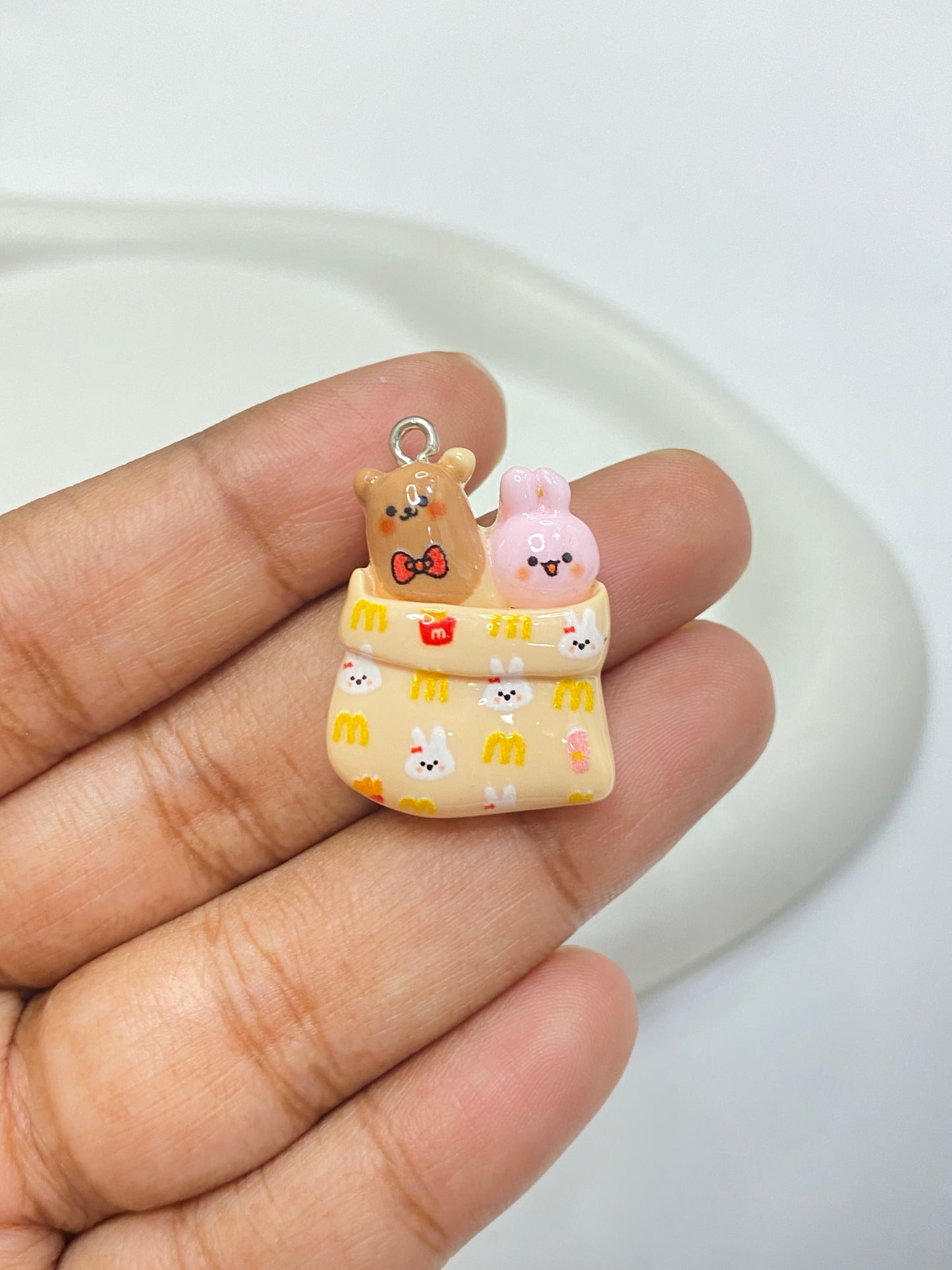 BRC 013 (D) Cute Animal box resin charm with hook ( 1 pc )