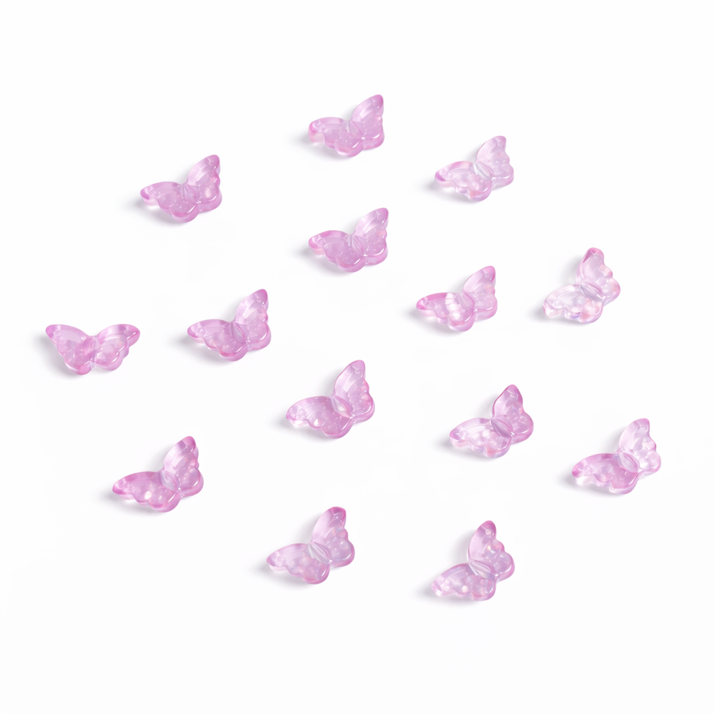 BBB 298 (b) Purple Butterfly glass bead ( 1 pc ) Lampwork Bead ( 15 mm )