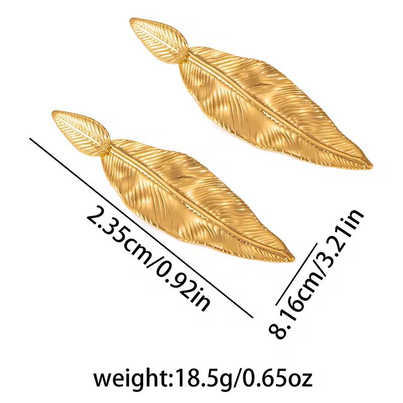 SJ 1096 Floral drop stud earrings - 18k Gold PVD plated stainless steel - Anti tarnish