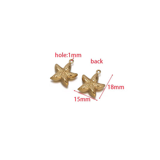 SC16L Starfish charm 18k Gold PVD 316 stainless steel ( 1 pc ) Anti tarnish