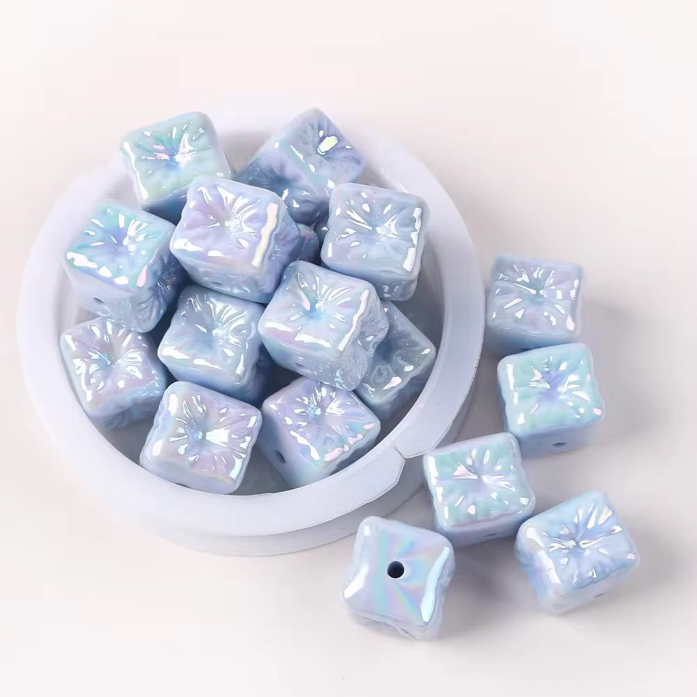 BBB 024 Cube balloon luminous Acrylic bead ( 1 pc )