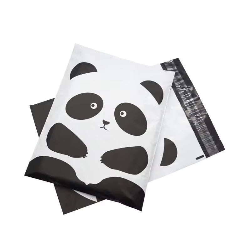 Cute Panda Poly Mailer Bag - Waterproof & Double Sided - Designer Premium Packaging ( 10:13 inch )