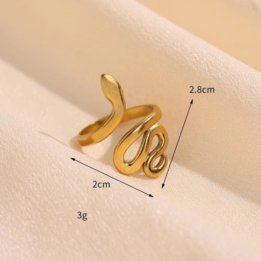 SJ 605 Snake ring adjustable - 18k Gold PVD plated stainless steel - Anti tarnish