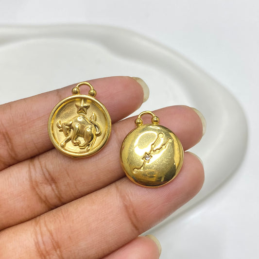 SS 1889 Taurus zodiac sign Stainless steel charm( 1 pc ) Anti tarnish