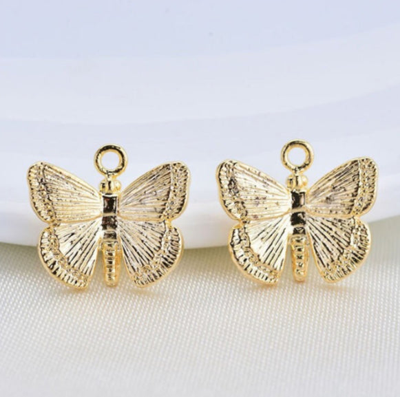 SS 521 Butterfly charm gold plated ( 1 pc ) Anti tarnish