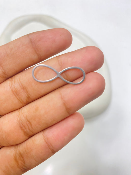 SS 2563 Infinity Bezel silver charm steel plated stainless steel ( 1 piece ) Anti tarnish